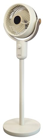 Jocca - Ventilador de Pie Oscilante 50W, 3 Velocidades, Silencioso, Regulable en Altura, Inclinación Vertical 90°, Oscilación 75°, Diseño Compacto y Estable, Fácil de Usar, Color Negro
