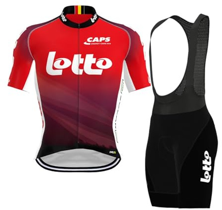 SGCIKER 2025 Herren Pro team Radtrikot Set, Kurzarm Fahrrad bekleidung Lätzchen Kurzsets Gel Pad（XL