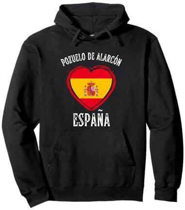 España Flag Heart Pozuelo De Alarcon City Sudadera con Capucha