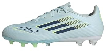 adidas Damen F50 SPARKFUSION League Low Firm Ground/Artificial Ground Football Boots Womens, Almost Blue/Dusky Petrol/hi-Res Yellow, 38 2/3 EU