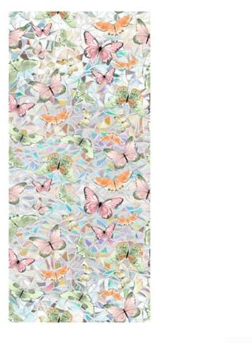 Adesivo per vetro a forma di farfalla, per schermatura UV estetica e funzionale (43 x 200 cm)