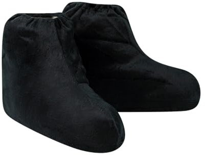 1 par de fundas de zapatos de felpa para botas de pie de animales, accesorios para Halloween, Navidad, fiesta, zapatos de felpa, S negro, Talla única