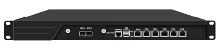 ANDAQI 1U Firewall Appliance 10GbE with Redundancy Power Supply, PFSense, Mikrotik, OPNsense, VPN, I3 14100, RJ16, 6 x 2.5GbE LAN, 2 x SFP+, Support 19-24V DC, 64G RAM, 256G SSD