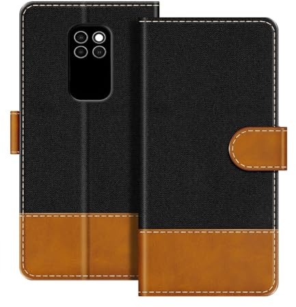 UOGNADGD Leder-Flip-Portemonnee-Hülle Kompatibel mit Motorola Defy 2021 Handyhülle mit Kartenhaltern, RFID-Blockierung, Magnetverschluss & Kickstand (Schwarz)