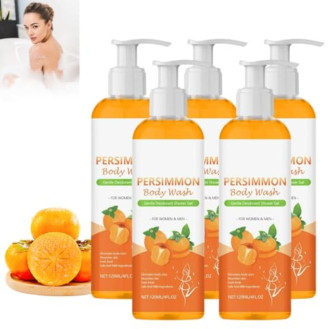 Persimmon Body Wash, Persimmon Soap Body Wash for Body Odor, Natural Deodorant Bar Soap with Persimmon Extract, Tiefenreinigung, Old People Smell Remover für Frauen und Männer (5)
