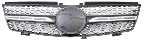 Vorderer Haubengrill Vorne Racing Grille Für Benz ML W164 2005-2008 ML320 ML350 ML500 Für AMG Für GTR Stil Stoßstange Grille Front Doppel Rippen Grill(Diamond-Chrome Black)