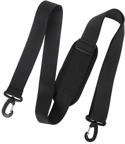 JiaHeHe Verstellbarer Schultergurt für Taschen, 90-160 cm, Schwarz, Mit Schulterpolster, 38 mm Breite, Robustes Nylon für Laptoptaschen, Reisetaschen, Kamerataschen, Sporttaschen und Umhängetaschen