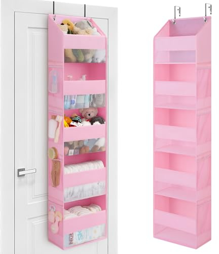 GRANNY SAYS Hängeorganizer Tür mit 5 Fächern, Packung mit 1 hinter der Tür hängenden Speicherorganisator, rosa Türregal Zum Einhängen, Türorganizer Hängeorganizer für Schlafzimmer, Tür Hängeregal