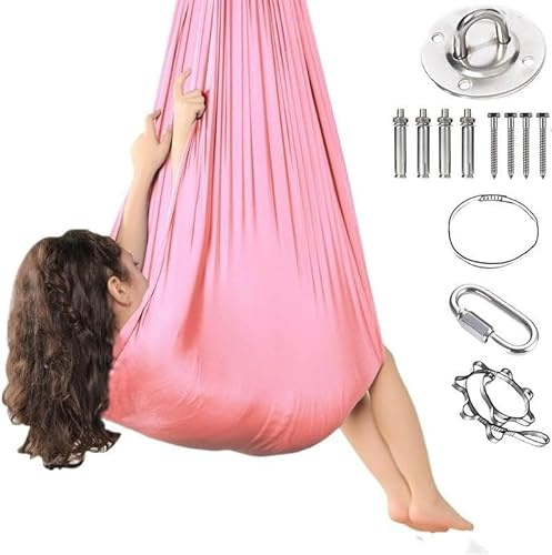 𝐘𝐨𝐠𝐚tuch Zum AufhäNgen Swing 200 Kg Max. Tragfähigkeit Mit Beschläge -Yoga 𝐬𝐜𝐡𝐚𝐮𝐤𝐞𝐥 Geeignet, Um Ängste(D)
