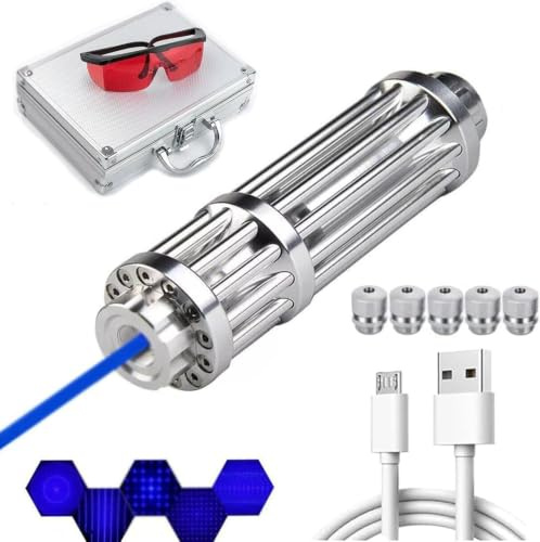 Linterna recargable, 5 tapas, gafas, USB – Senderismo, Camping, Observación de estrellas
