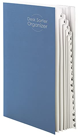 Smead Erweiterbarer Schreibtisch-Aktenordner, Bürobedarf, alphabetisch (A-Z) und numerisch (1–20) Schreibtisch-Organizer, 20 Indexier-Trennwände, laminierte Tabs, legale Größe, blau,