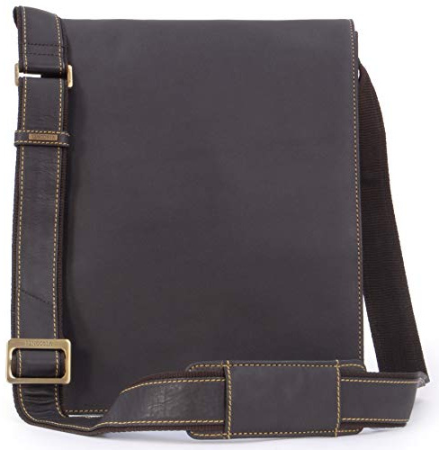 VISCONTI - Medium Genuine Leather Shoulder Bag - Jasper 18410 | Men's Flapover Crossbody Bag, Messenger Bag for Work, Fits Tablets and A5 Notebooks, Adjustable Shoulder Strap, Multi-Pocket