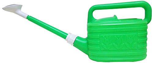 Geosism & Nature Arrosoir Japonais en Plastique Vert avec Rose en métal pour Plantes et bonsaï, 4 lt