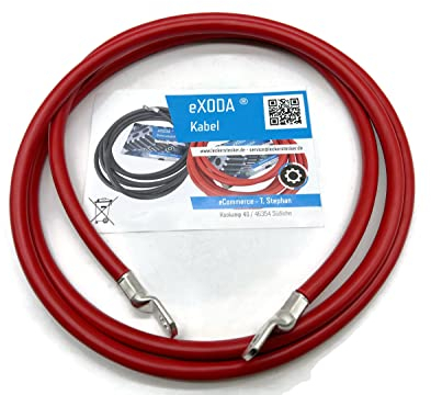 eXODA cable de batería de 200cm 35 mm² cobre cable de alimentación con ojales M8
