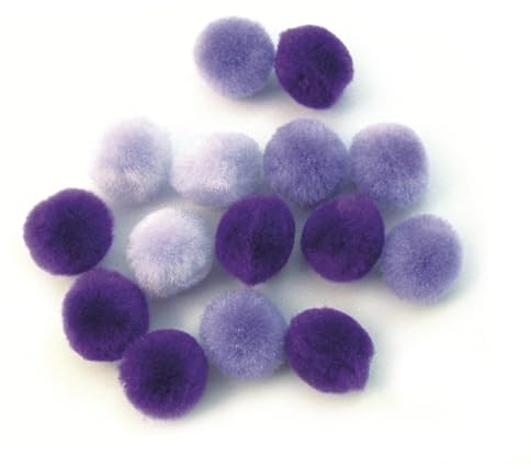 Rayher 7614200 Pompons, 15 mm, SB-Btl. 60 Stück, lila sortiert