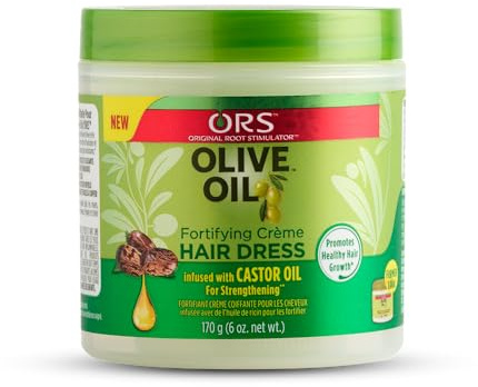 ORS Olive Oil Fortifying Cream Hair Dress Infused with Castor Oil for Strengthening 6 Ounce
