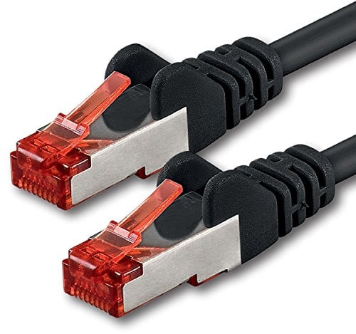 1aTTack - Cable de red SFTP PIMF con 2 conectores RJ45 de doble apantallamiento CAT 6 negro 50 m