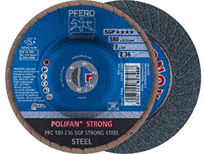 Pferd Polifan 67788080 Abrasive Flap Disc PFC 180 Z 36 SGP-Strong, 10 Stück