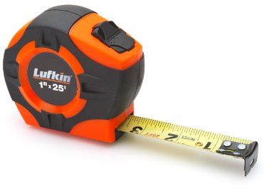 Lufkin PHV1425 Power Return Tape, 1-Inch by 25-Feet, Hi-Viz Orange by Apex Tool Group