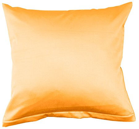 Lorena Uni Classic Mako-Satin Kissen Bezug einfarbig Baumwolle (Sonne, 80 cm x 80 cm)