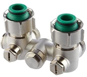 Simplex Einrohr-Hahnblock G 3⁄4 Mx G 3⁄4 F Eck Winkel DoppelkugelhahnHeizkörper Anschluß Heizung - F10007