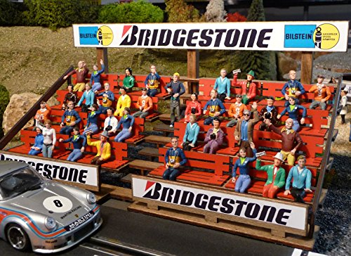 Slotcar Dekoration TRIBÜNE mit SITZBÄNKEN in 1:32 aus Holz für Carrera DIGITAL Figuren
