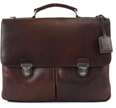Leonhard Heyden Roma Briefcase 3 Compartments Brown