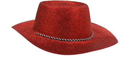 COWBOY+COWGIRL PARTY HUT = ROTER GLITZERNDER WESTERN HUT=UNISEX=VERSCHIEDENEN STÜCKZAHLEN=FASCHING / HALLOWEEN /KARNEVAL UND POLTERABENDE /JUNGGESSELLENABSCHIEDE UND JEDE ART VON PARTY =1 HUT