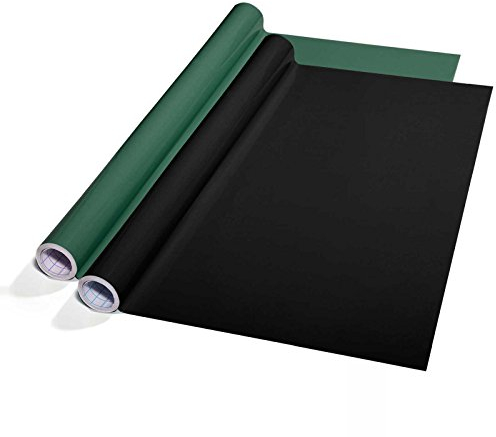 Tafelfolie Set selbstklebend | Sieger Preis-Leistung | Schnittlinien auf der Rückseite | ohne Rückstände ablösbar | Kreidetafel Alternative | Tafeltapete für Wand (schwarz, 43x300 cm)