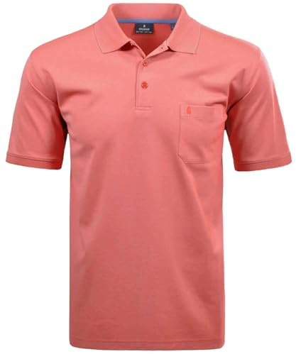 RAGMAN Herren Softknit-Polo mit Brusttasche, Kurzarm Hellrot-638, L