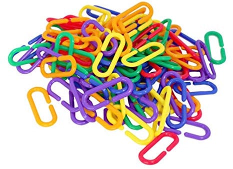 Plastic Link C-Clips Hooks Chain Links Childrens Learning Toy Small Pet Rat Sugar Glider Parrot Bird Toy 100pcs/200pcs