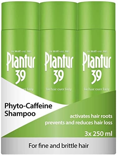 Plantur 39 Caffeine Shampoo Prevents and Reduces Hair Loss 3x 250ml | For Fine Brittle Hair | Unique Galenic Formula Supports Hair Growth | Women Hair Care Made in Germany