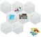 Fovasen Sandwich Decorative Wall Sign Board with Sticky Back, Hexagon Type, EVA Pin Board-Decoration for Pictures, Notes, Etc.Home Office Classroom Wall School Decor, White 8 Pcs