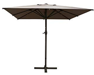 Stilè Gartenschirm Taupe 3 x 3 m x 2,9 m quadratisch Gestell aus Aluminium mit Kurbel Abdeckung aus Polyester 250 g/m² für den Außenbereich Pool Pavillon Terrasse Bar Hotel, Groß
