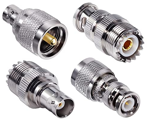 TUOLNK BNC auf UHF Adapter Kit 4 Typ PL259 CB Radio Adapter UHF auf BNC Stecker Buchse SO239 Anschluss Kit für 4G Antennenadapter BNC an UHF RF Anschluss Kit