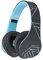 PowerLocus Auriculares Inalámbricos Diadema, Cascos Bluetooth con Micrófono Incorporado, Alta fidelidad Estéreo Plegables Cerrados, Micro SD/TF, FM para Móviles/TV/PC (Azul/Negro)
