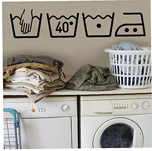 Ruluti Lavadora Arte removible Vinil Mural Decoración de la habitación Decoración de la Pared Pegatinas de Pared en la Pared para la lavandería Muraux