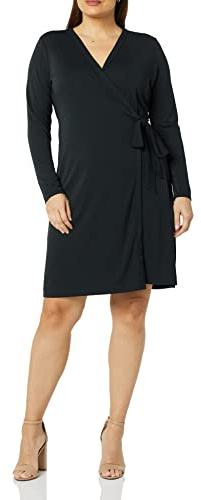Amazon Essentials Women's Long-Sleeved Jersey Party Wrap Around Dress