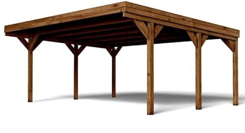 Forest Style Carport 2 Voitures en Bois traité 29,2 m² - Victor 604x512x269 cm - Cerland