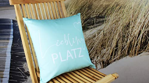 KAMACA Outdoor Dekokissen Kissen für Garten Lounge Balkon wasserabweisend schmutzabweisend UV Schutz ideal für Haus Garten Camping (Lieblingsplatz Mint)