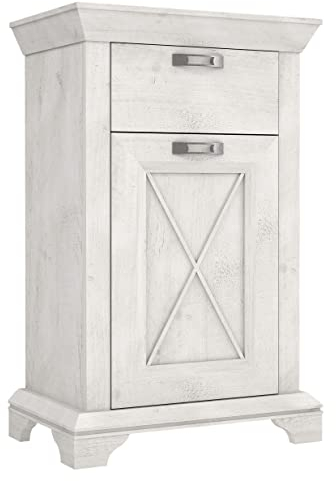 Newroom Kommode Pinie Weiß Sideboard Modern Landhaus - 73,3x114,6x46,2 cm (BxHxT) - Highboard Anrichte - [Lucy.six] Wohnzimmer Wohnstube Büro