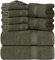 Utopia Towels 8-teiliges Premium-Handtuch-Set, 2 Badetücher, 2 Handtücher und 4 Waschlappen, 600 g/m², 100% ringgesponnene Baumwolle, Fitnessstudio, Hotel und Spa (Dusty Olive)