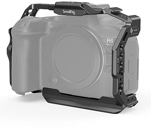 SMALLRIG R6 Mark II Käfig für Canon, Formschlüssiges Videokamera-Rig für Canon R6 Mark II, Eingebaute Duale NATO-Schienen, Schnellwechselplatte für Arca, Horizontale und Vertikale Aufnahmen 4159B