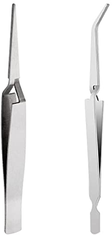 REQAG 2 Stücke Pinzette Nägel Pinch Nagel Formen Gel Tips Sculpture Pinzette Pinzette Formen Edelstahlclip Nail Art Multifunktions Nagelzange Pinzette Werkzeug Für Nagelspitze