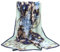 ANDANTINO Damen Scarves Seidenschals, Hellgrün und Marineblau, Large