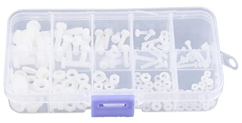 Tbest Befestigungselemente, Polyamid Schrauben M2, M2.5, M3, M4, M5, 150 Stück, für Elektrische und Mechanische Hardware, Sechskant, 4 mm, M4, M5, Industrial