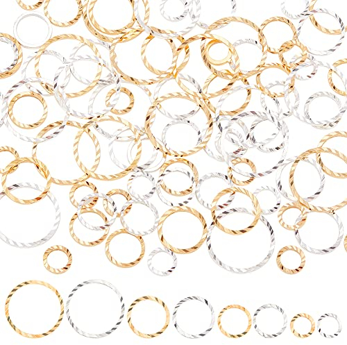 BENECREAT 80 Stück Echte 24 Karat Vergoldete Ohrringe, Creolen, 925 versilberte Creolen, 8 Stile, Offene Baffle-Ohrring-Creolen Für Die Schmuckherstellung, DIY Handwerk, Ohrring-Halsketten