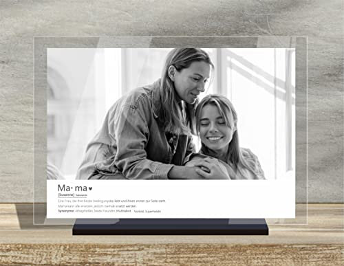 Immagine in vetro acrilico personalizzata con la tua foto/immagine, testo, dedica, idea regalo per mamma, papà, amico o famiglia, regalo per la festa del papà, regalo per la festa della mamma, regalo