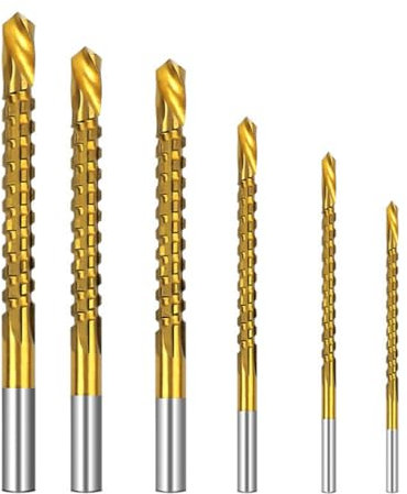 OSALADI 6Pcs Jeu De Forets Hélicoïdaux Revêtement en Titane Foret Au Cobalt Jeu De Forets À Métaux Acier Au Cobalt Métrique pour Lacier Inoxydable et le Métal