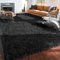 lightlux Teppich Shaggy Hochflor für Wohnzimmer Langflor Teppich Hochwertig Hohe Pflegeleicht Fadendichte Wasser Indoor Bodenmatte für Esszimmer Schlafzimme (Black, 200×200cm)